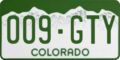 CO license plate 009GTY