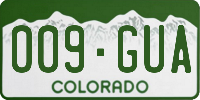 CO license plate 009GUA