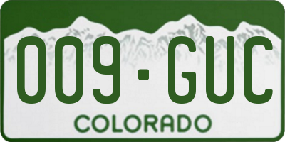 CO license plate 009GUC