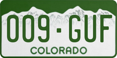 CO license plate 009GUF
