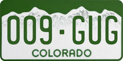 CO license plate 009GUG
