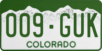 CO license plate 009GUK