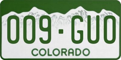 CO license plate 009GUO