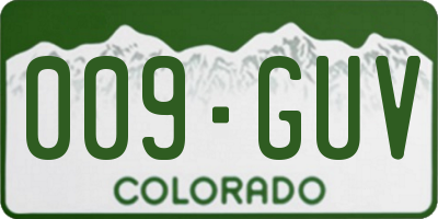 CO license plate 009GUV