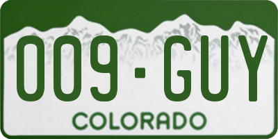 CO license plate 009GUY