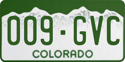 CO license plate 009GVC