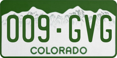 CO license plate 009GVG