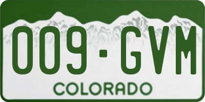 CO license plate 009GVM