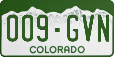 CO license plate 009GVN
