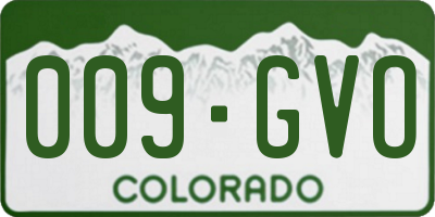 CO license plate 009GVO