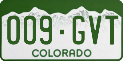 CO license plate 009GVT