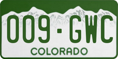 CO license plate 009GWC