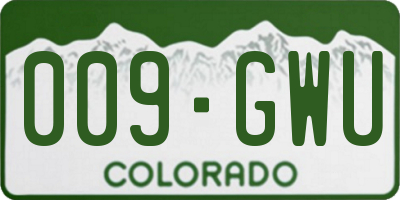 CO license plate 009GWU