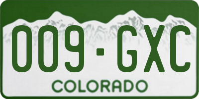 CO license plate 009GXC
