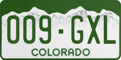 CO license plate 009GXL