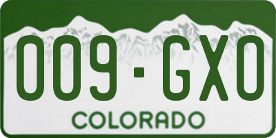 CO license plate 009GXO