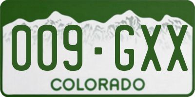 CO license plate 009GXX