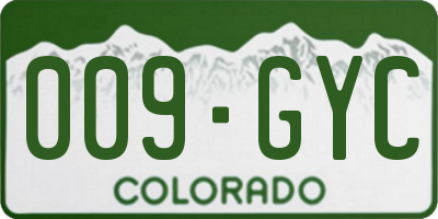 CO license plate 009GYC