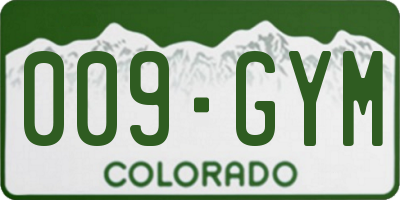 CO license plate 009GYM