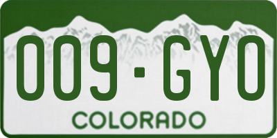CO license plate 009GYO
