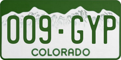 CO license plate 009GYP