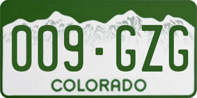 CO license plate 009GZG