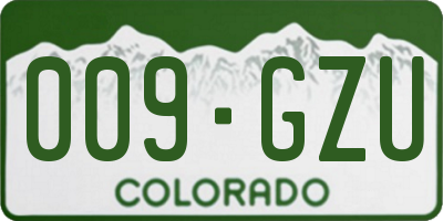 CO license plate 009GZU