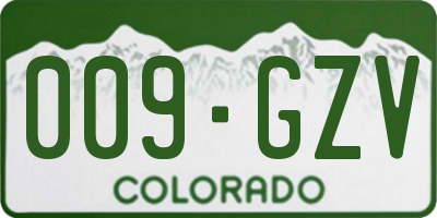 CO license plate 009GZV
