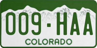 CO license plate 009HAA