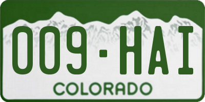CO license plate 009HAI