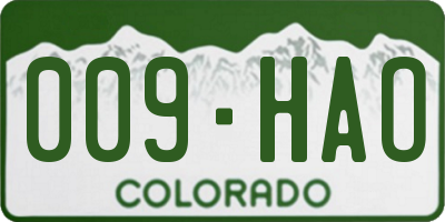 CO license plate 009HAO