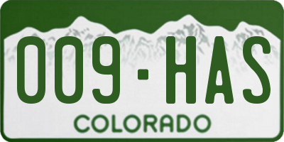 CO license plate 009HAS
