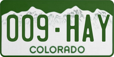 CO license plate 009HAY