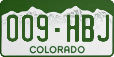 CO license plate 009HBJ