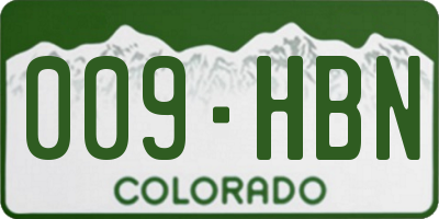 CO license plate 009HBN