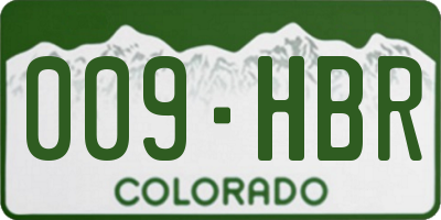 CO license plate 009HBR
