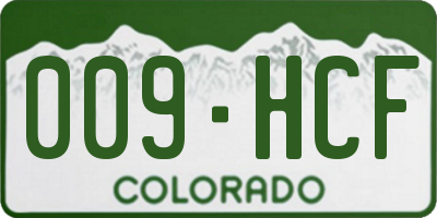 CO license plate 009HCF