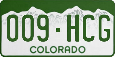 CO license plate 009HCG
