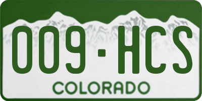 CO license plate 009HCS