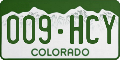 CO license plate 009HCY