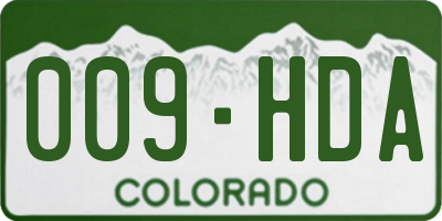 CO license plate 009HDA