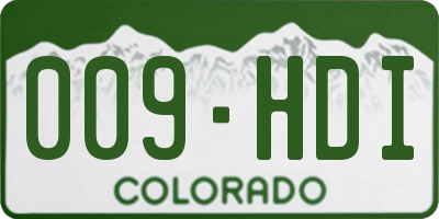 CO license plate 009HDI