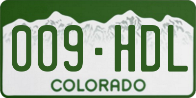 CO license plate 009HDL