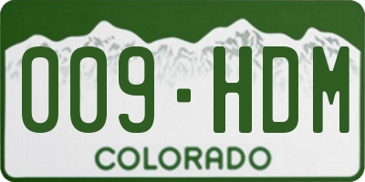 CO license plate 009HDM