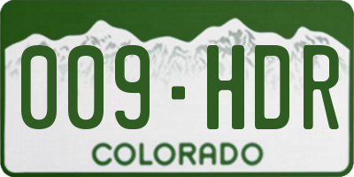 CO license plate 009HDR