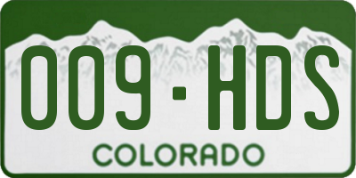 CO license plate 009HDS