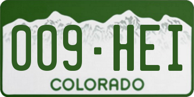 CO license plate 009HEI