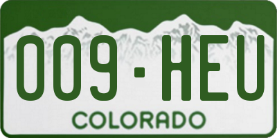 CO license plate 009HEU