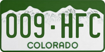 CO license plate 009HFC