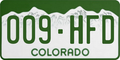 CO license plate 009HFD